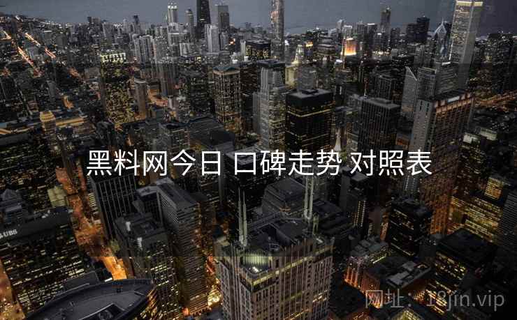 黑料网今日 口碑走势 对照表