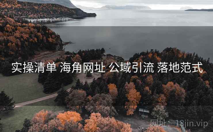实操清单 海角网址 公域引流 落地范式