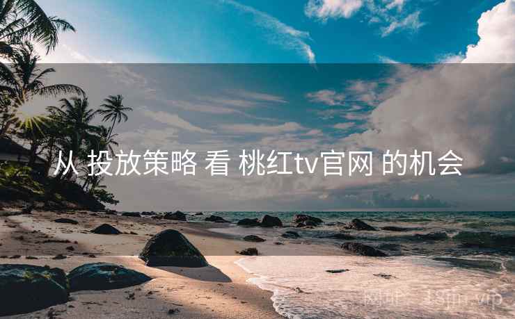 从 投放策略 看 桃红tv官网 的机会 从 投放策略 看 桃红tv官网 的机会